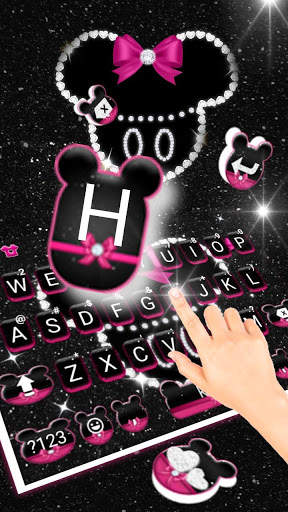 Tema Keyboard Glitter Bow Minny screenshot 1