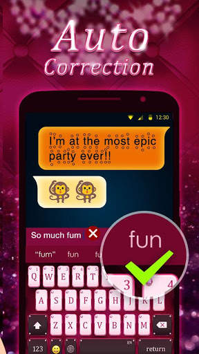 Pink Diamond Keyboard Theme 5 تصوير الشاشة