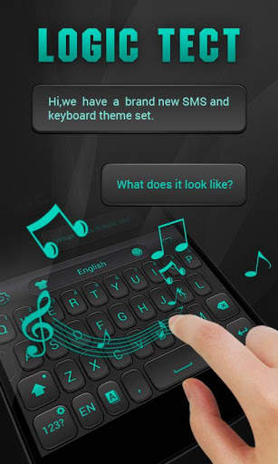 3D Black and Blue GO Keyboard Theme Logic Tect screenshot 5