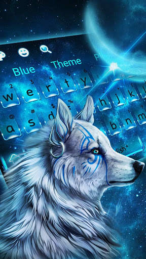 Blue Wolf Keyboard Theme screenshot 3