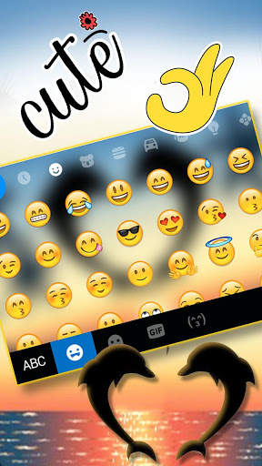 Dolphin Love Keyboard Theme screenshot 3