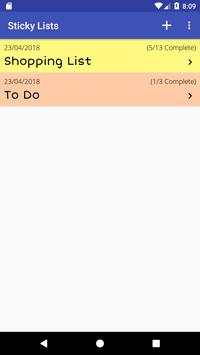 Sticky Lists 1 تصوير الشاشة