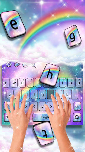 Rainbow Galaxy Keyboard Theme screenshot 2