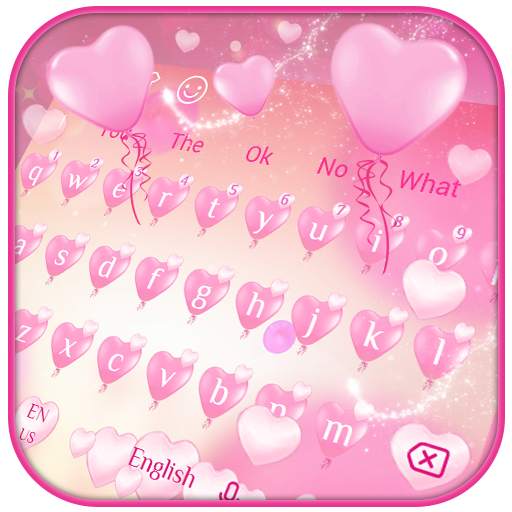 Pink Heart Balloon Keyboard 10001001