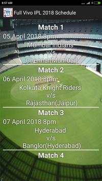 Vivo IPL 2018 Full Cricket Match Update Schedule screenshot 3