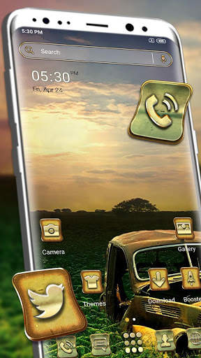 Rusty Car Nature Landscape Launcher Themes screenshot 1