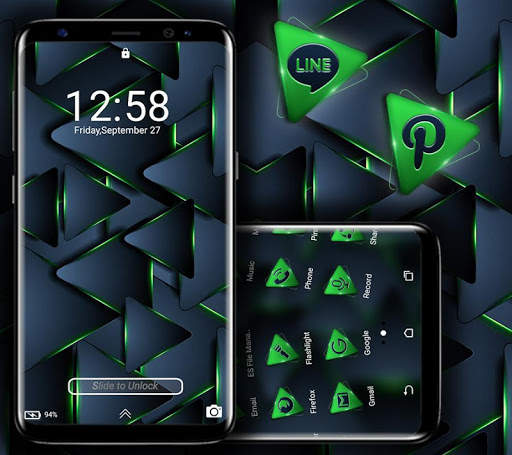 Neon Green Triangle Launcher Theme screenshot 4