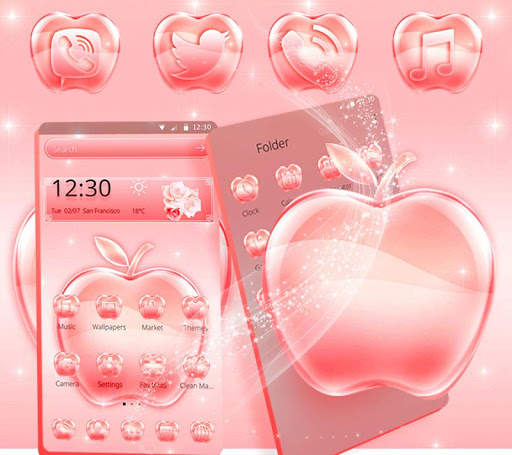 Bright Rose Pink Apple Theme screenshot 1