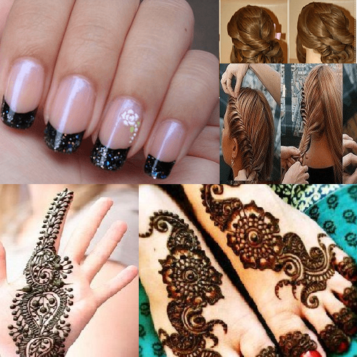 Hair styles,Nail Paint,Mehendi icon