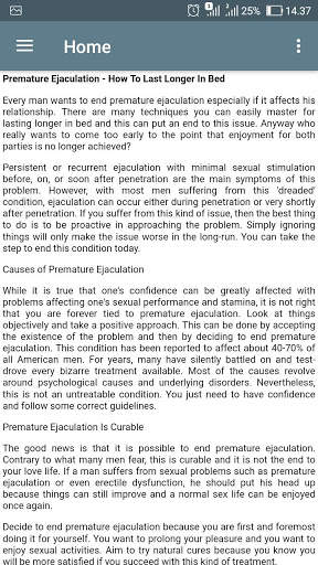 Premature Ejaculation : Information and Tips screenshot 3