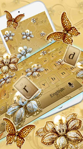 Diamond Flower Golden Keyboard screenshot 1