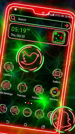 Green Light Mesh Launcher Theme screenshot 1