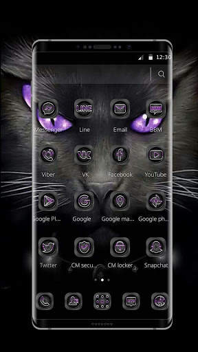 Black Evil Cat Dark Theme screenshot 2