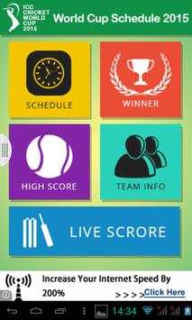 Cricket WorldCup 2015 Schedule screenshot 1