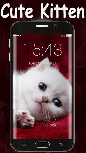 Cute Kitten Lock Screen 1 تصوير الشاشة