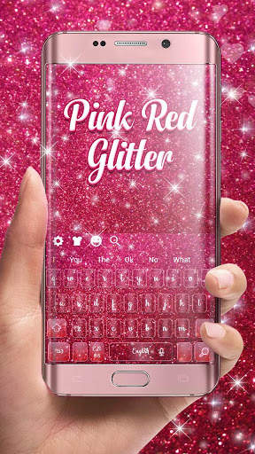 Beautiful Pink Red Glitter Keyboard Theme screenshot 1
