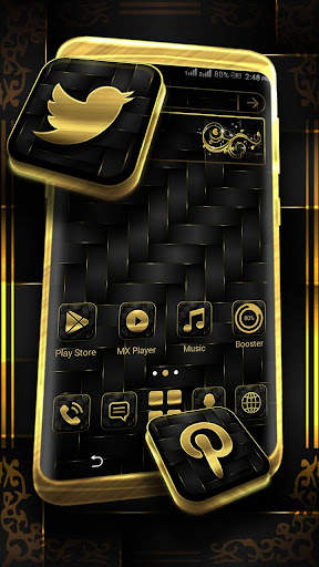 Gold Black Launcher Theme screenshot 1