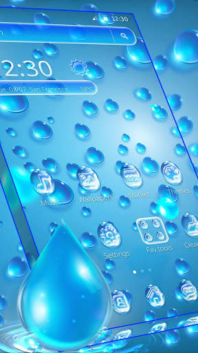 Blue Water Drops Theme screenshot 2