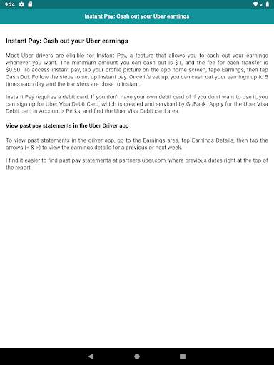User guide for Uber driver app screenshot 7