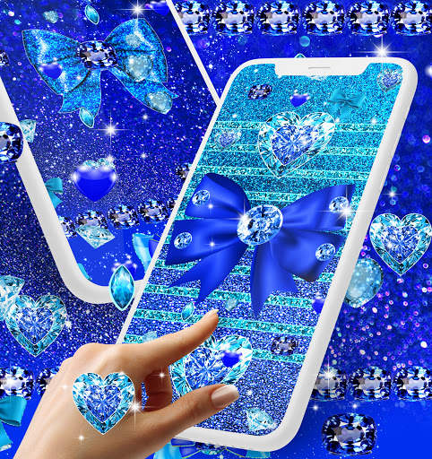 Blue glitter diamond wallpaper screenshot 3