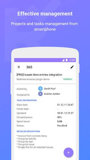 Redminer: projects and tasks Redmine screenshot 3