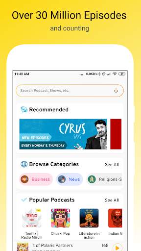 lystn: Podcast Radio FM Streamer & Offline Player 1 تصوير الشاشة
