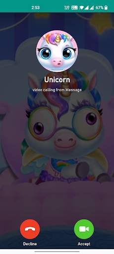Unicorn Princess Fake Call screenshot 3