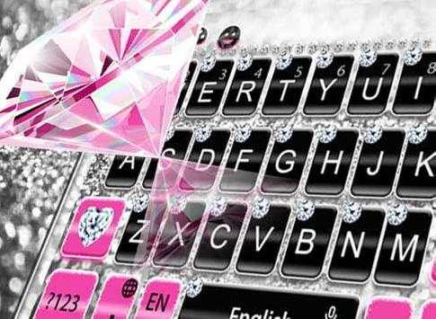 Pink Silver Diamond Keyboard Theme screenshot 6
