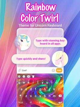 Rainbow Color Twirl Keyboard Theme for Girls screenshot 1
