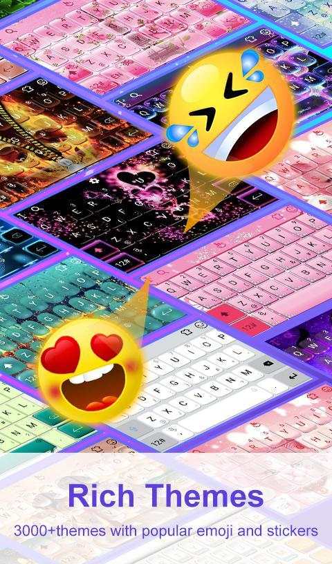 Colorful Neon Sparkling Heart Keyboard Theme screenshot 10