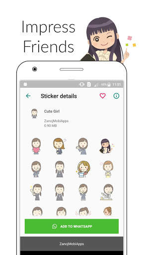 ❤️Love, 😊 Emoji & 👧Cute Girl Stickers (10 packs) screenshot 1