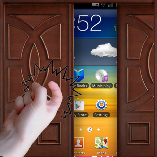 Wooden Knock Door Lock Screen icon