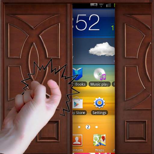 Wooden Knock Door Lock Screen 1.1