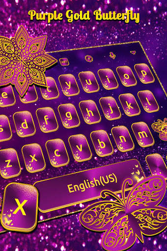 Purple Gold Butterfly Keyboard screenshot 1