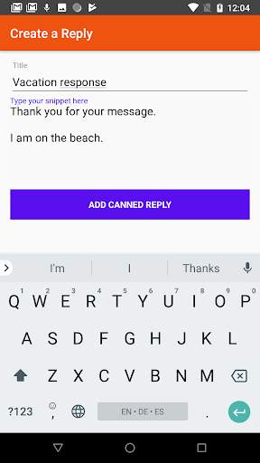 Canned Replies скриншот 2