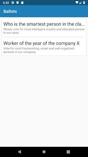 VoteMeApp screenshot 1