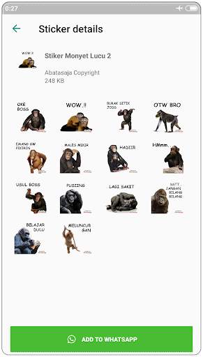 Stiker Monkey Lucu WAStickerApps screenshot 4