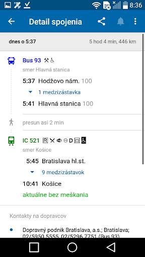 Cestovné poriadky CP screenshot 6