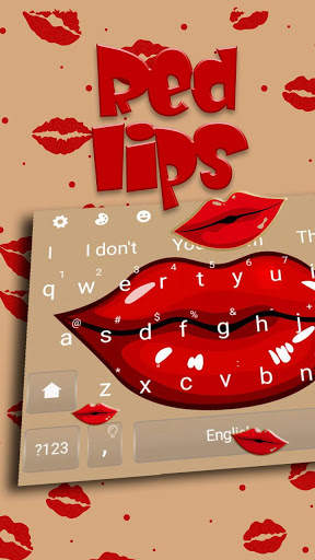 Red Kiss Lips Keyboard Theme screenshot 2