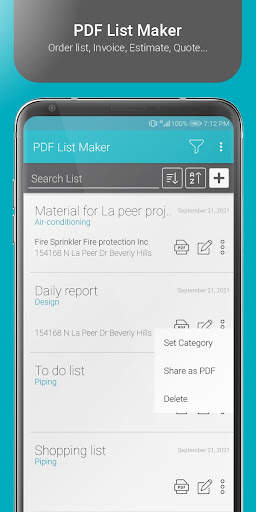 PDF List Maker screenshot 1