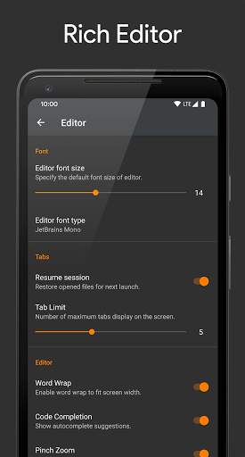 Brackeys IDE - Code Editor for Android screenshot 4