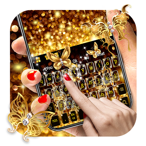 Sparkly Golden Butterfly Keyboard icon