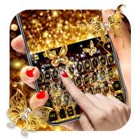 Sparkly Golden Butterfly Keyboard on 9Apps