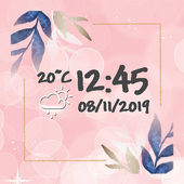 Cute Digital Clock Widget for Girls أيقونة