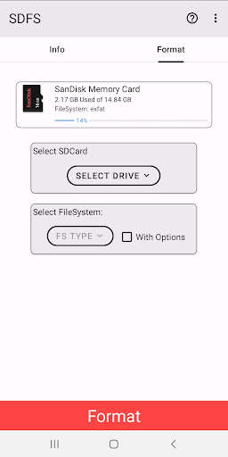 [root] SDFS - Format SDCard screenshot 2