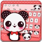 Lovely Panda Bow Theme Keyboard 10001002
