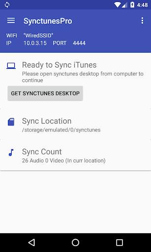 Sync iTunes to android - Free screenshot 1