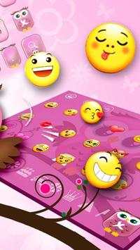 Pink Owl Keyboard Theme screenshot 3