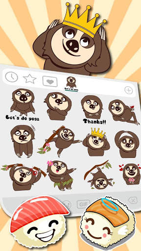 Jolly Sloth Life Emoji स्टिकर्स स्क्रीनशॉट 3