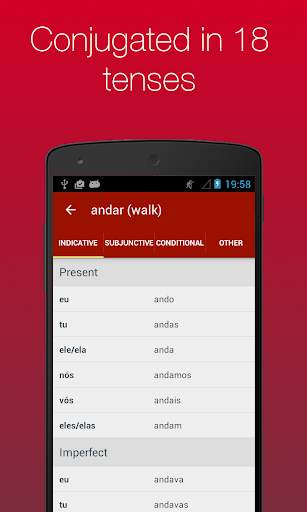 Portuguese Verb Conjugator स्क्रीनशॉट 3